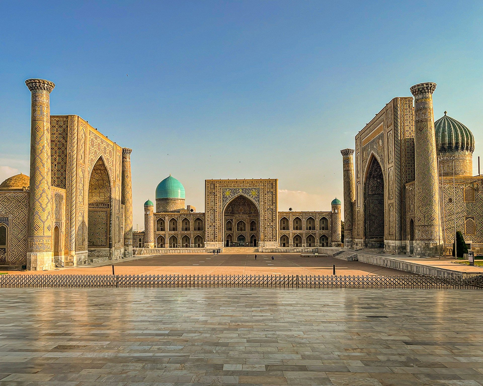 Standing in Registan Square, Samarkand